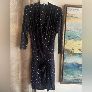 Envie De Fraise Paris pregnancy maternity Mini dress Size 8 Navy V Neck Wrap